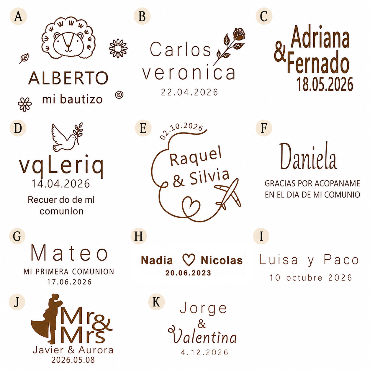 Home Universal® Abanico Personalizado de Madera, 1 Unidad – Detalle Elegante para Boda, Bautizo o Comunión, con Nombre y Fecha, Recuerdo Original para Invitados, 19 y 23 cm(Negro)