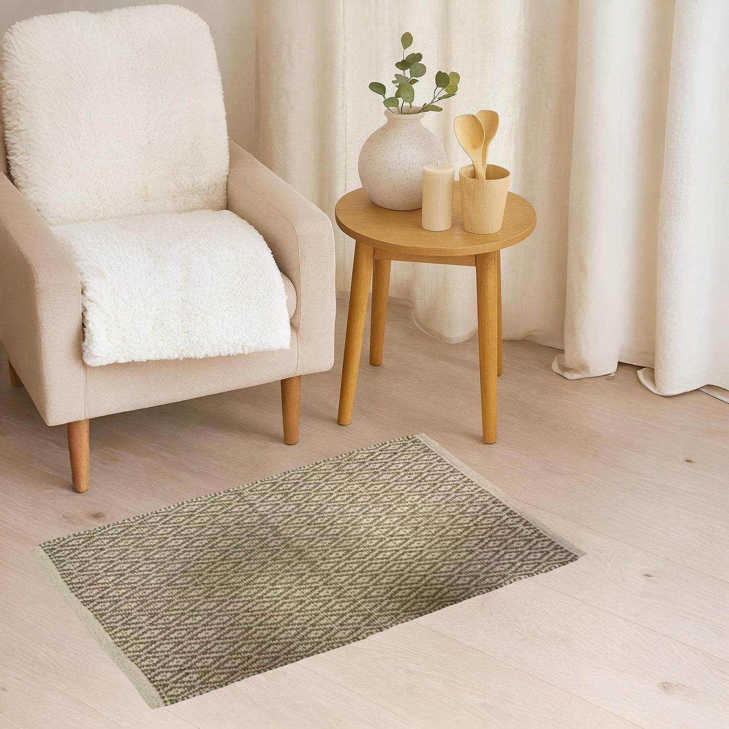 Home Universal® Alfombra Jarapa de Algodón Lavable | Diseño Geométrico Artesanal | Decoración Boho Mediterránea para Salón, Dormitorio, Pasillo y Cocina | Suave, Ligera y Resistente | Rombos Clásica