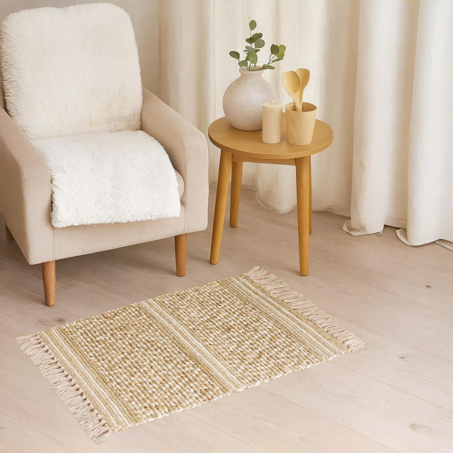 Home Universal® Alfombra Jarapa de Algodón Lavable | Diseño Geométrico Artesanal | Decoración Boho Mediterránea para Salón, Dormitorio, Pasillo y Cocina | Suave, Ligera y Resistente | Rombos con líneas