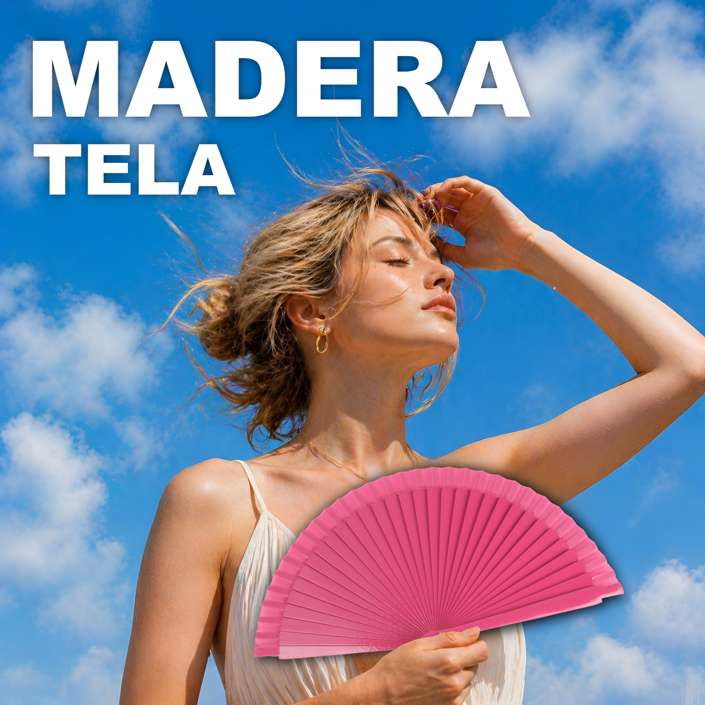Home Universal® Pack de 12 Abanicos de Madera Lacados, Disponibles en Varios Colores y Tamaños, Abanico Flamenco Español para Bodas, Ferias, Fiestas, Comuniones y Eventos (Rosa Fucsia)