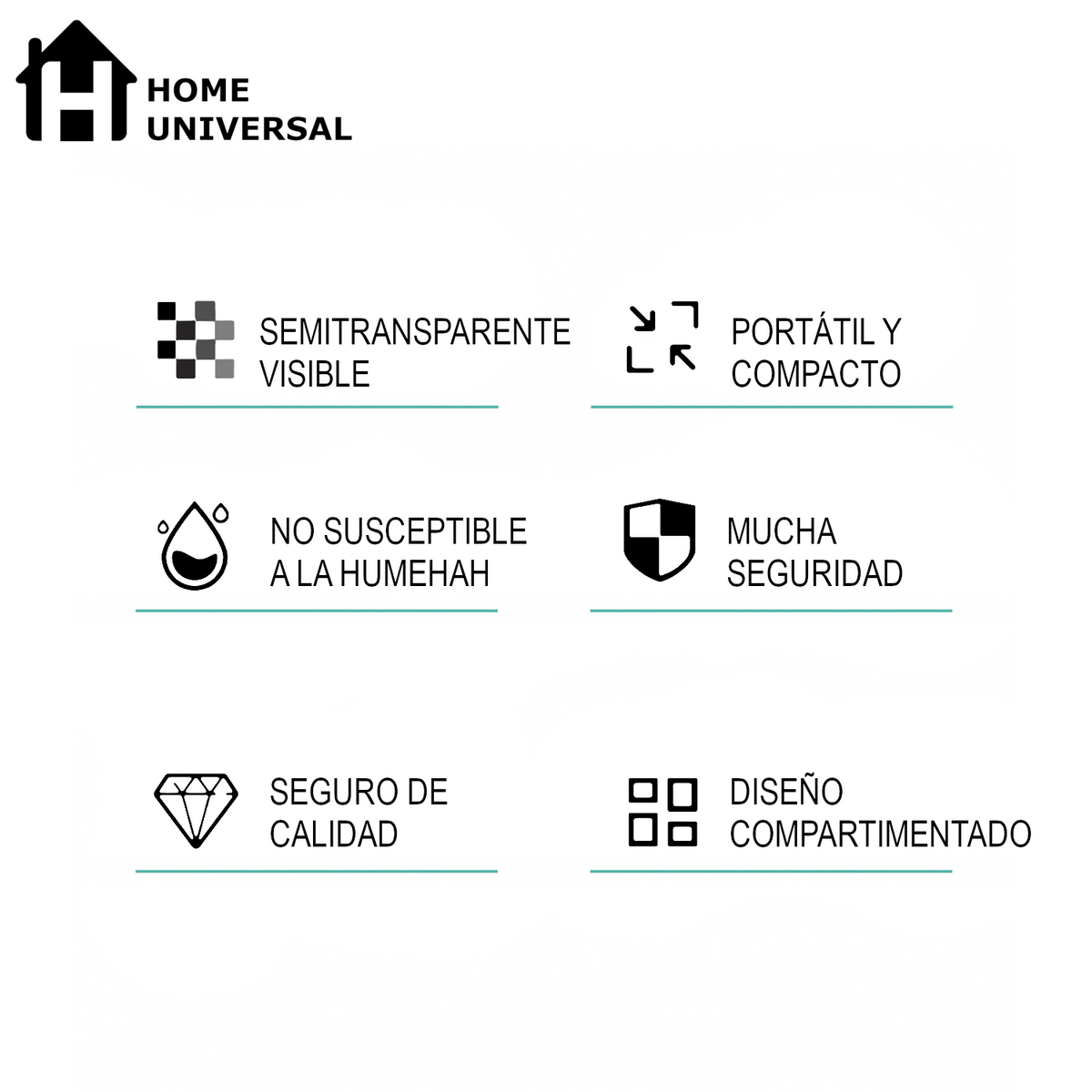 Home Universal® Pastillero portátil y semanal con 6, 7 o 28 compartimentos | Caja organizadora de pastillas con cortador integrado – Diferentes colores y formatos (Pastillero semanal 7 compartimentos - Rectangular)