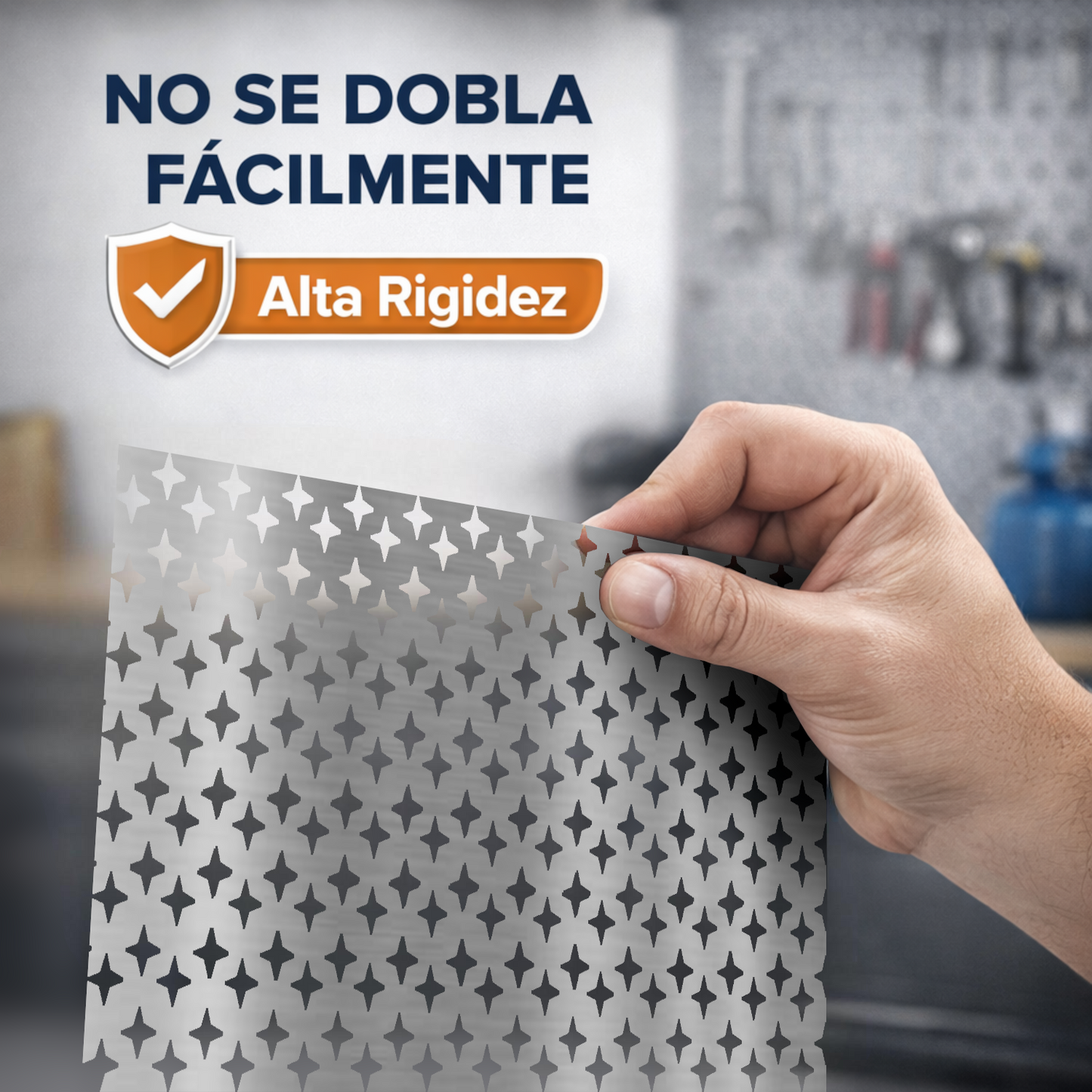 ome Universal® Chapa de Aluminio Estriada, Lisa, Malla y Perforada (Cuadrada, Ovalada, Redonda), Rugosa – Lámina Metálica Resistente Anticorrosión para Bricolaje e Industria Superficie (Perforada Forma) - Brillo-20X20MM (25X50CM - 1MM)