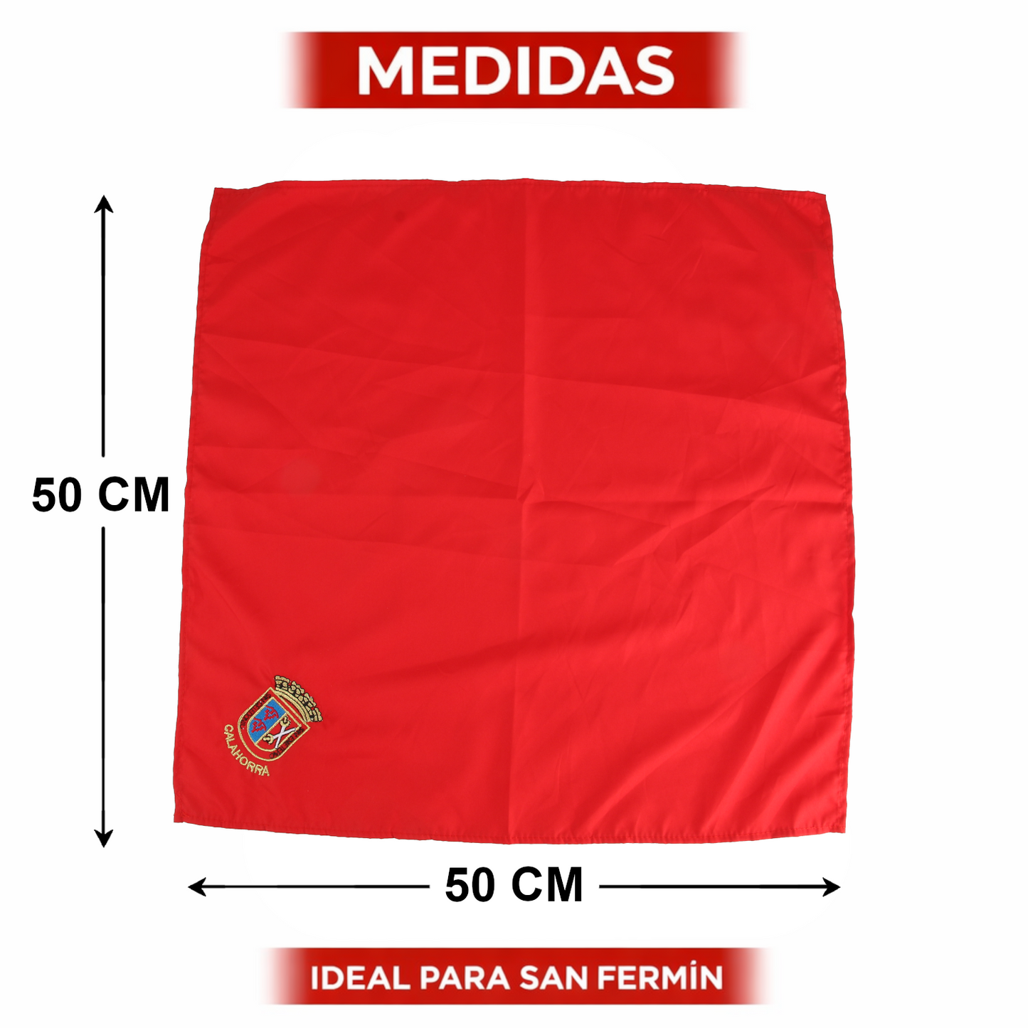 Home Universal® Pañuelo Rojo para Fiestas Calahorra San Emeterio y San Celedonio – Tradicional, Cómodo y Resistente para Celebraciones y Eventos Populares (Pañuelo Rojo - Bordado de Escudo Calahorra)