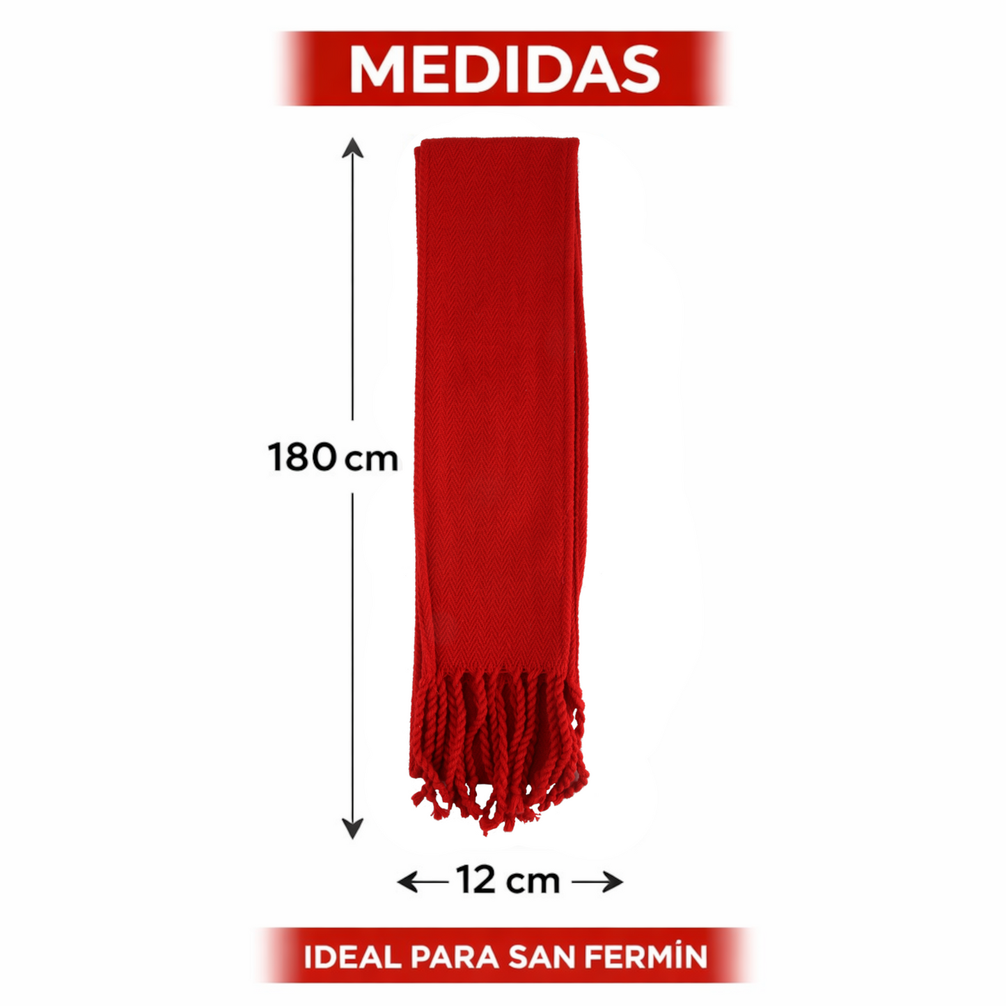 Home Universal® Fiestas Pamplona-Iruña (San Fermín) – Pack Set Accesorios con Pañuelos Rojos y Fajín Rojo Tradicional para Fiestas y Eventos, Estilo Oficial San Fermín (Fajín Rojo - Liso)