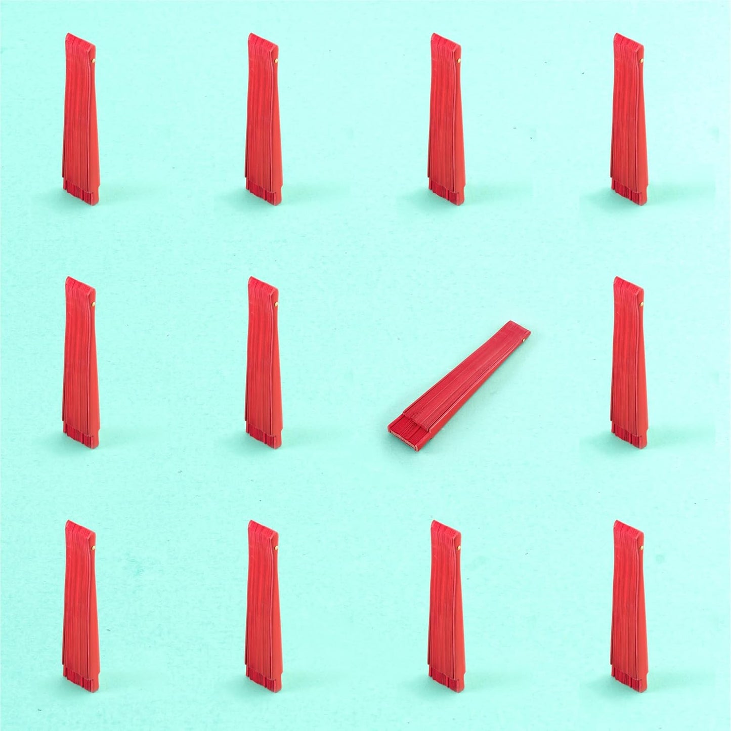 Home Universal ® Abanico Madera Español con Tela Lisa 23cm, Detalles para los Invitados, Regalos de Boda, Fiestas, Comuniones y Otros Eventos (Rojo)