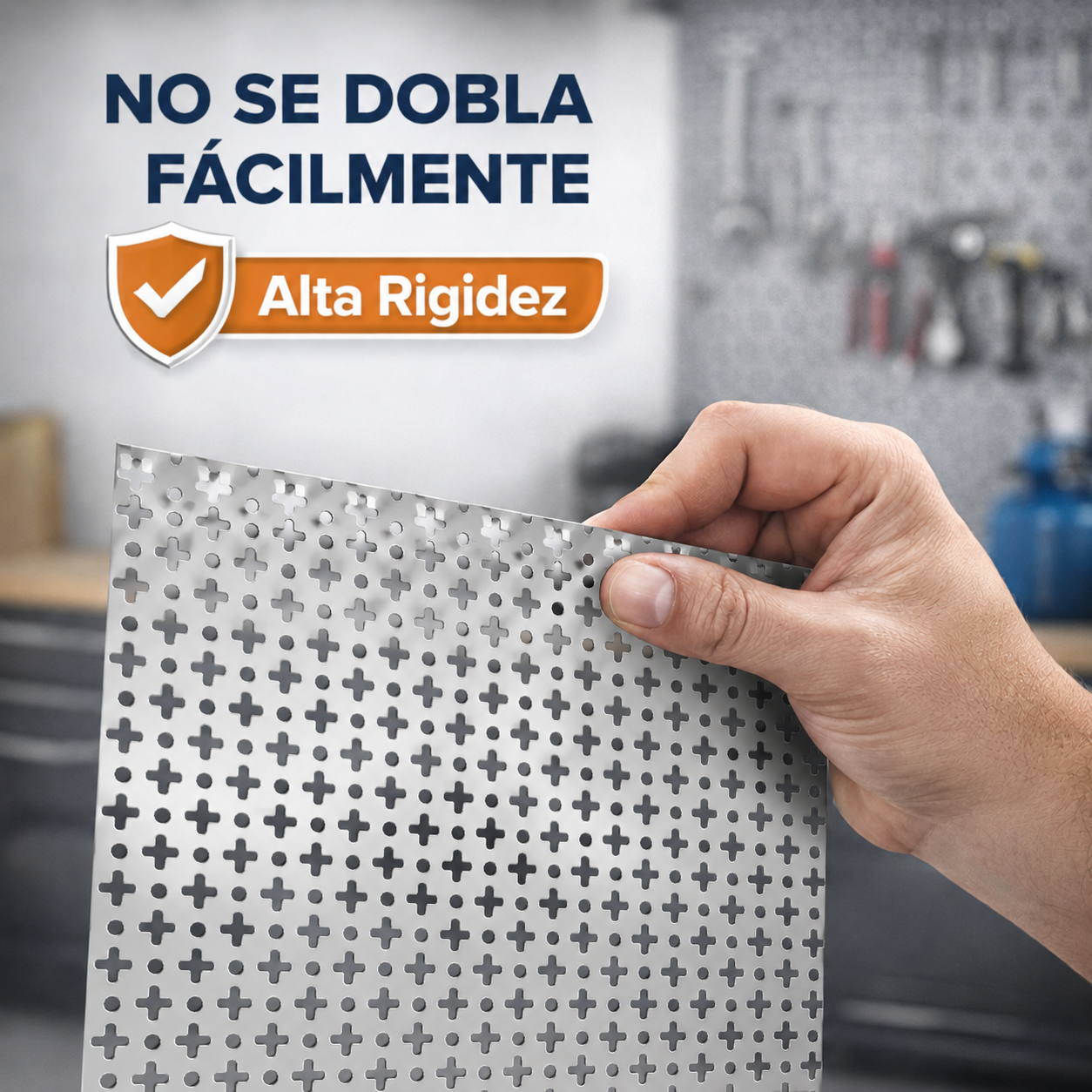 Home Universal® Chapa Acero inoxidable Superficie Liso, Estriada, Perforación Cuadrifolio – Lámina Metálica Resistente Anticorrosión para Bricolaje e Industria-Perforación Cuadrifolio  (25X50CM - 1MM)