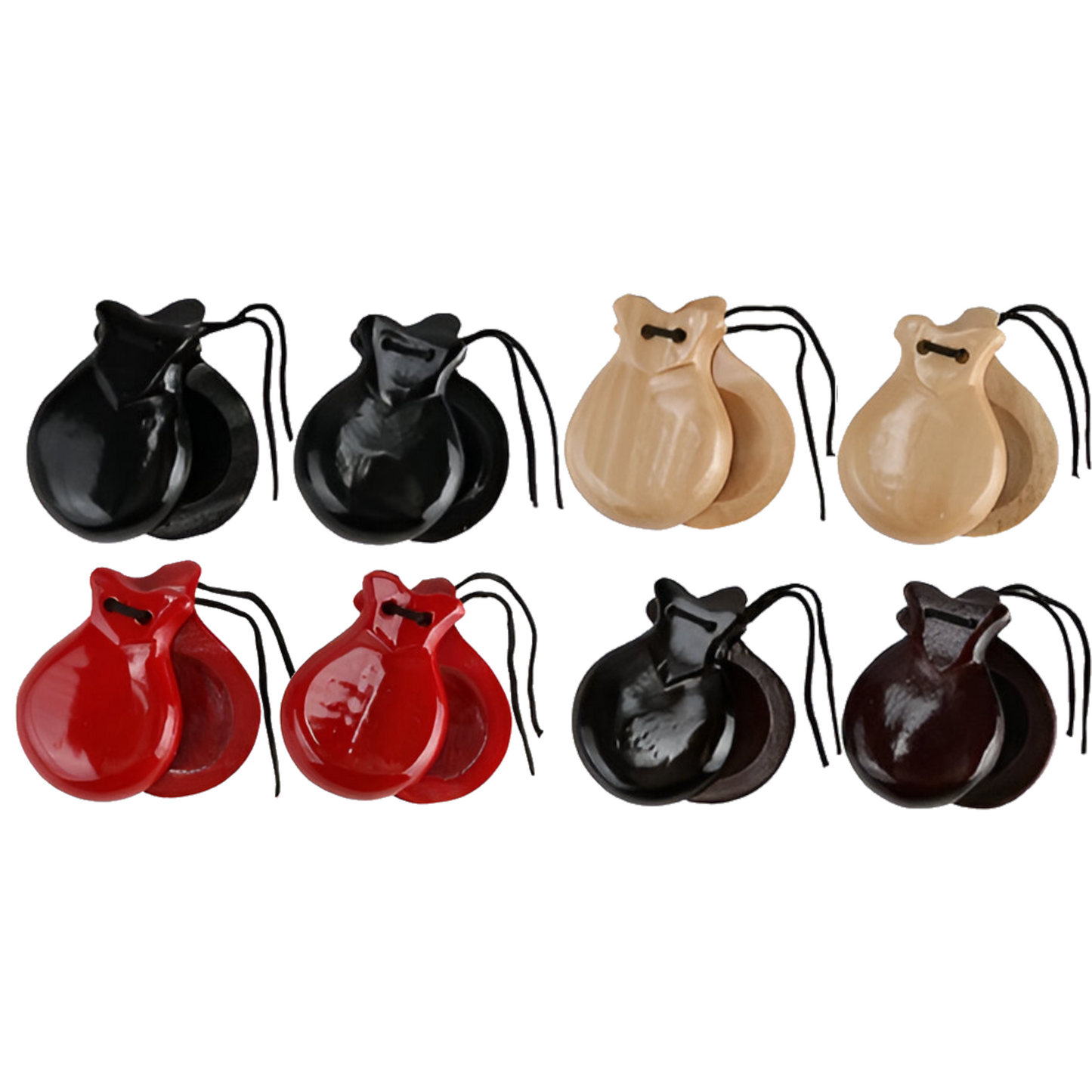 Home Universal® Castañuelas Flamencas Rojas con Lunares, Castañuelas Españolas para Baile de Flamenco,Sonido Tradicional,Ideales para Fiestas de Sevilla, Ferias, Disfraces y Eventos Españoles,2 Piezas (Color Liso · Rojo)