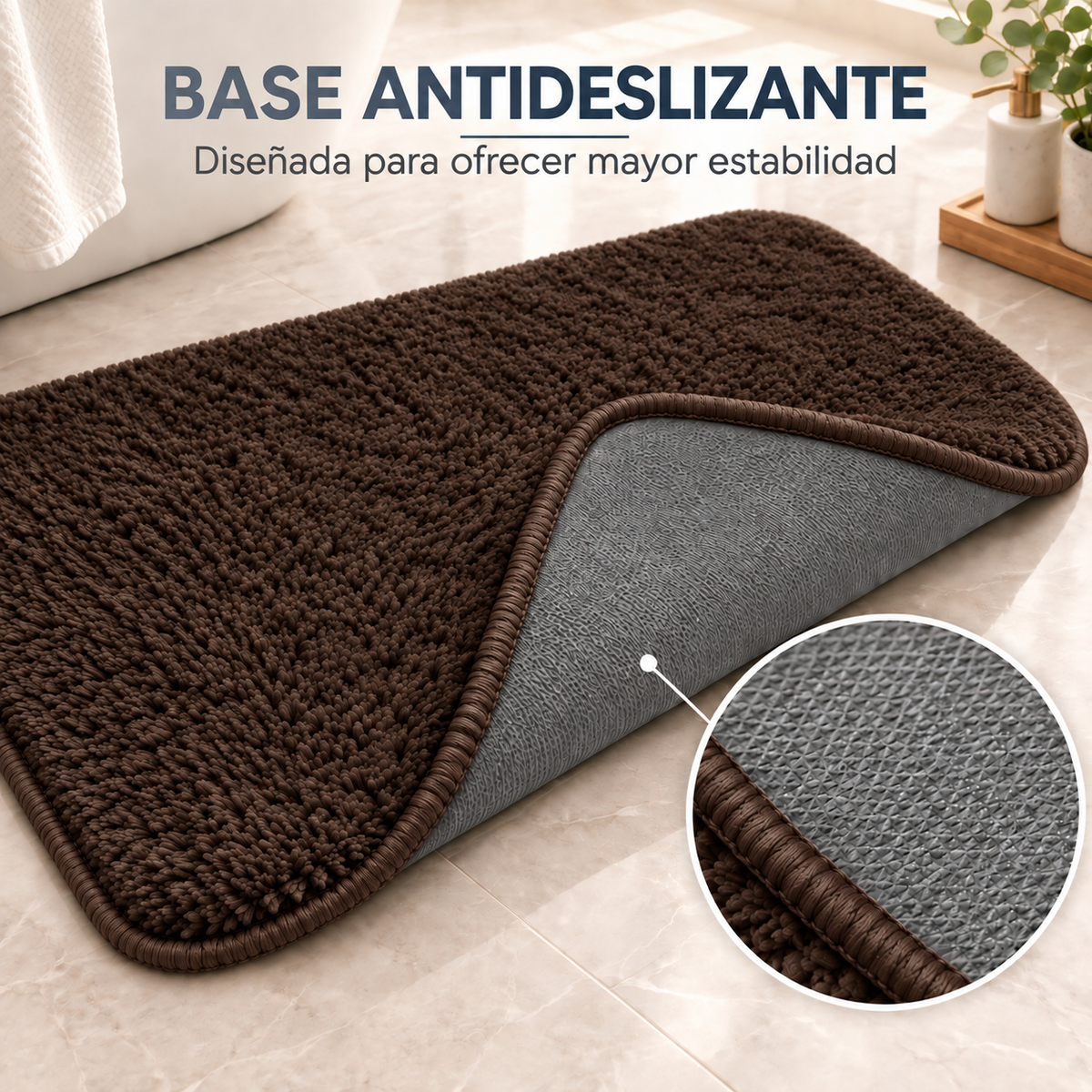 Home Universal® 2 Alfombras de Baño Absorbentes y Antideslizantes, Alfombrillas Suaves con Base de Goma, Lavables a Máquina, para Ducha, Bañera y Lavabo (Marrón Chocolate, 45 x 75 cm (Rectangular))