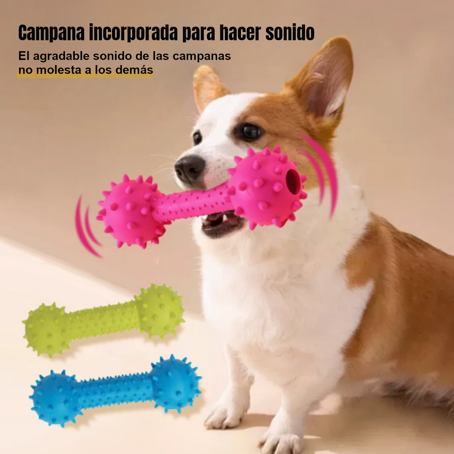 Home Universal® Juguete Mordedor para Perros de Goma Resistente con Textura Antideslizante | Hueso con Púas para Limpieza Dental y Encías Sanas | Ideal para Perros Pequeños, Medianos y Grandes (3 Unidades - Azul, Rosa, Verde)