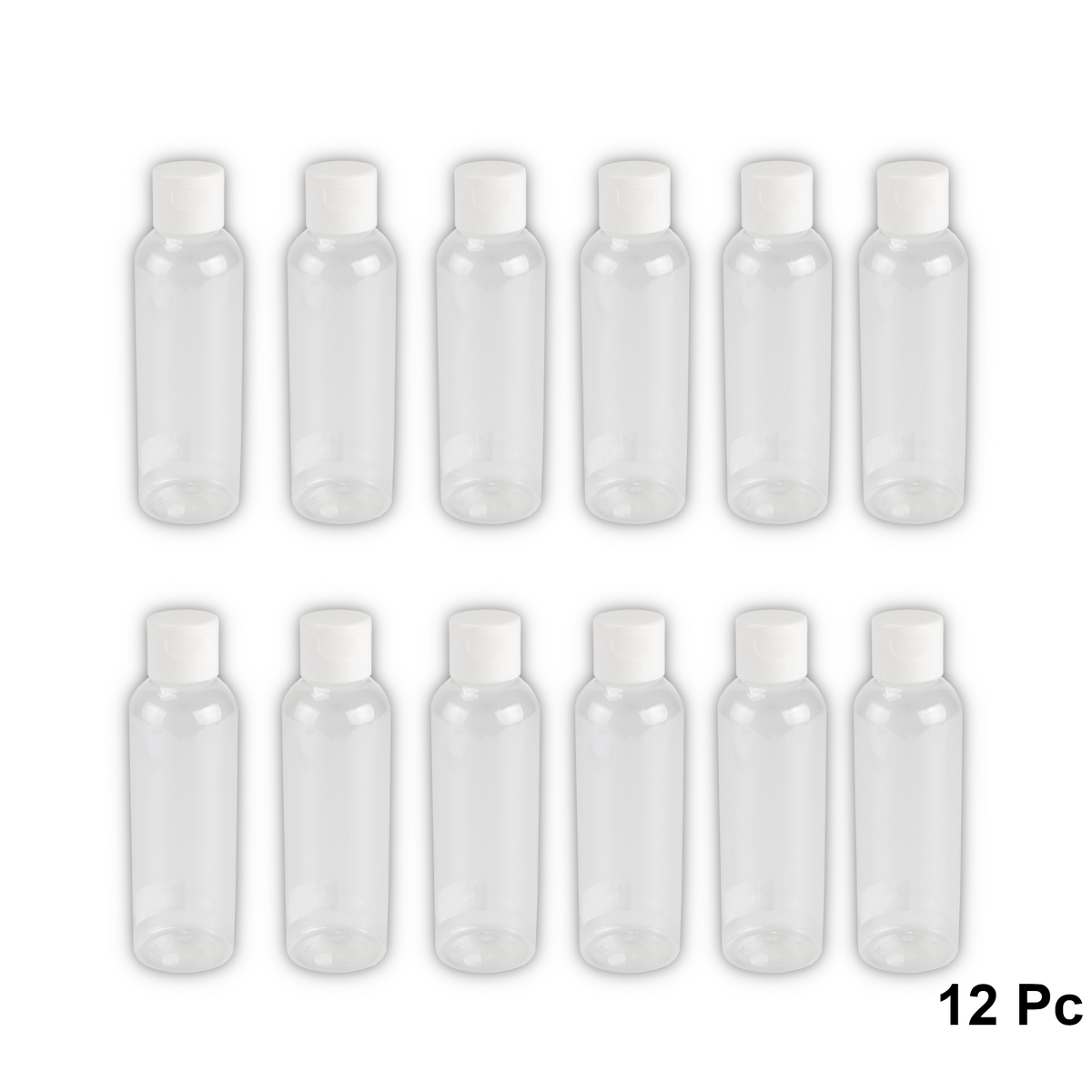 Home Universal® Botellas Vacías de Plástico con Pulverizador y Tapa Flip-Top, Reutilizables para Viaje, Cosméticos, Champú, Gel, Loción y Líquidos (150ml, Botella Tapa Flip-Top (12 Uds))