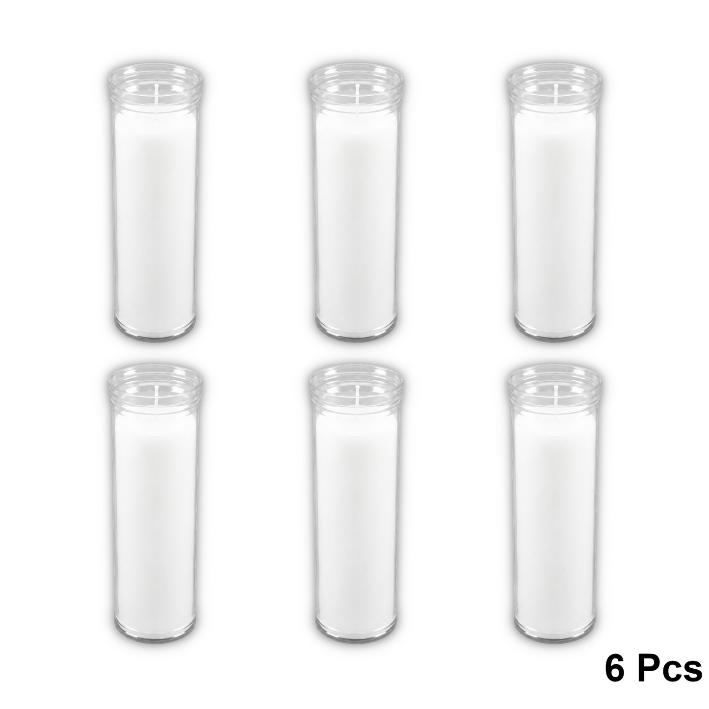 Home Universal® Velón Votivo para Iglesia y Altar, Rojo o Transparente, Varios Tamaños, Larga Duración, Ideal para Oración, Capillas, Iglesias y Velatorios (Velón Iluminación Transparente (6 Uds))
