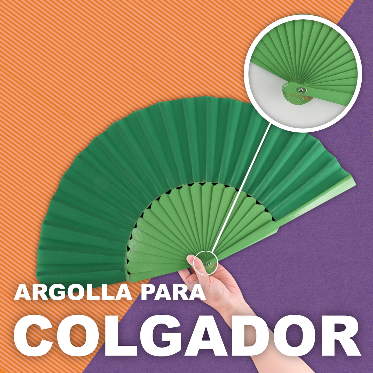 Home Universal® Abanico de madera con argollas para colgar, plegable, ligero y resistente, ideal para bodas, eventos y verano, diseño clásico y portátil perfecto para regalo y uso diario - Verde Oscuro (30CM)