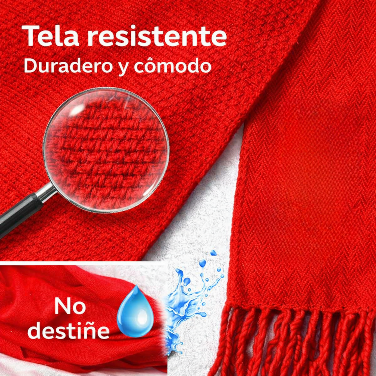 Home Universal® Fiestas Pamplona-Iruña (San Fermín) – Pack Set Accesorios con Pañuelos Rojos y Fajín Rojo Tradicional para Fiestas y Eventos, Estilo Oficial San Fermín (Fajín Rojo - Liso)