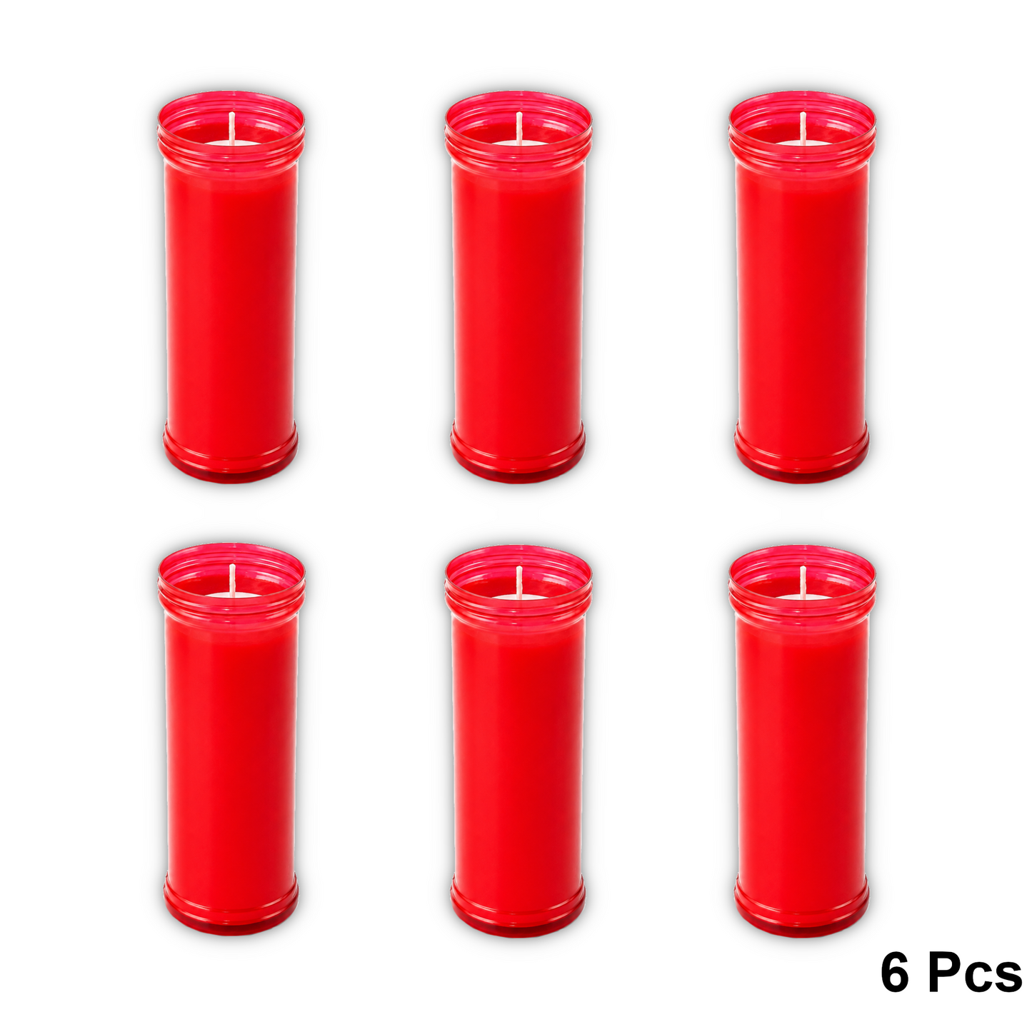 Home Universal® Velón Votivo para Iglesia y Altar, Rojo o Transparente, Varios Tamaños, Larga Duración, Ideal para Oración, Capillas, Iglesias y Velatorios (Velón Santísimo XL Rojo (6 Uds))
