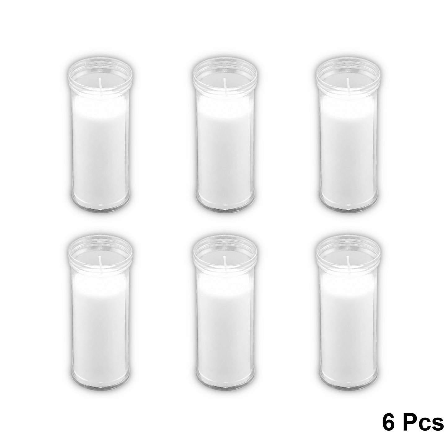 Home Universal® Velón Votivo para Iglesia y Altar, Rojo o Transparente, Varios Tamaños, Larga Duración, Ideal para Oración, Capillas, Iglesias y Velatorios (Velón Santísimo Transparente (6 Uds))