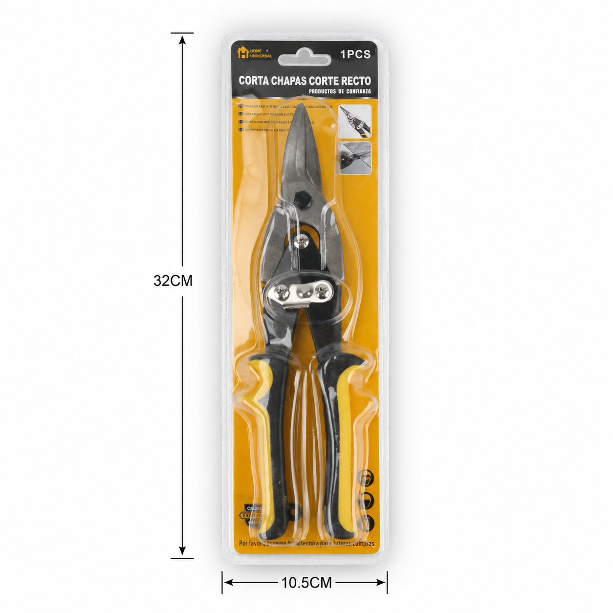 Home Universal® Tijeras Cortachapas Rectas Profesionales 25CM – Cizalla Manual para Cortar Chapa Metálica, Acero, Aluminio y PVC – Herramienta de Bricolaje y Construcción