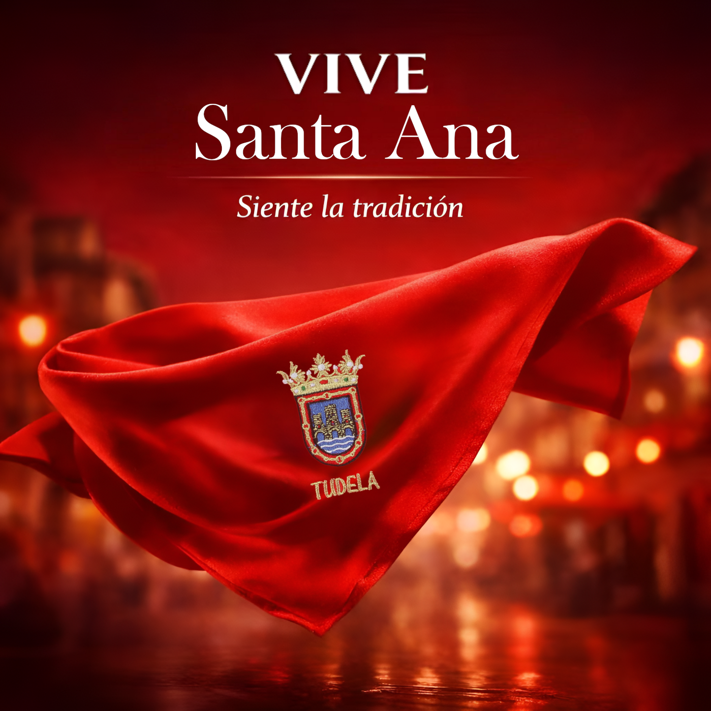 Home Universal® Pañuelo Rojo para Fiestas de Tudela Santa Ana – Tradicional, Cómodo y Resistente para Celebraciones y Eventos Populares (Pañuelo Rojo - Bordado de Escudo Tudela, Modelo 01)