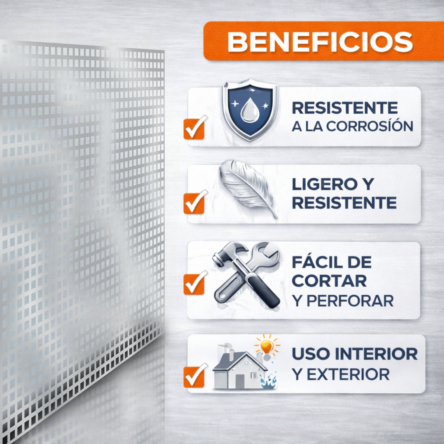 ome Universal® Chapa de Aluminio Estriada, Lisa, Malla y Perforada (Cuadrada, Ovalada, Redonda), Rugosa – Lámina Metálica Resistente Anticorrosión para Bricolaje e Industria Superficie (Perforada Cuadrado) - Perforada Cuadrado-10X10MM (25X50CM - 1MM)
