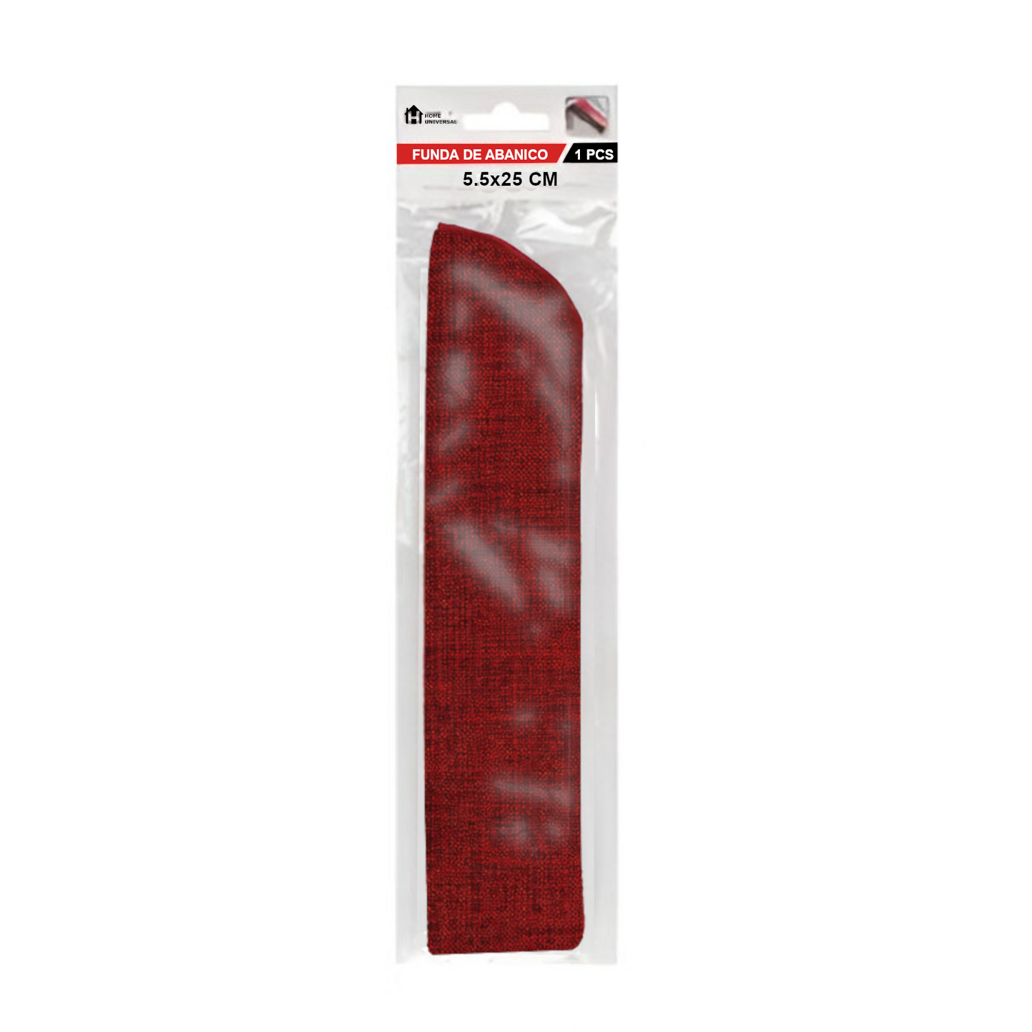 Home Universal ® 12 Piezas Funda De Abanicos, Bolsa De Abanicos, Bolsa De Regalo, Detalles Para Invitados, Regalos De Boda, Fiestas, Comunión o Bautizo (Tela Yute Rojo, 5.5 x 25)