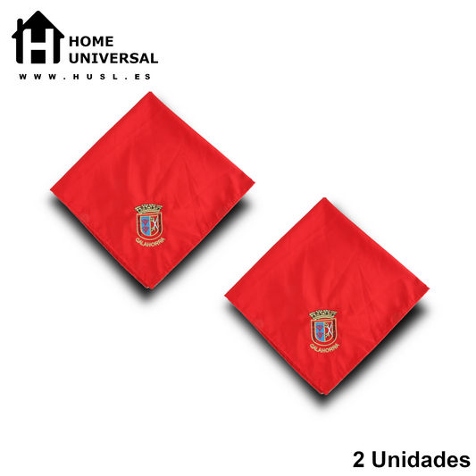 Home Universal® Pañuelo Rojo para Fiestas Calahorra San Emeterio y San Celedonio – Tradicional, Cómodo y Resistente para Celebraciones y Eventos Populares (Pañuelo Rojo - Bordado de Escudo Calahorra)