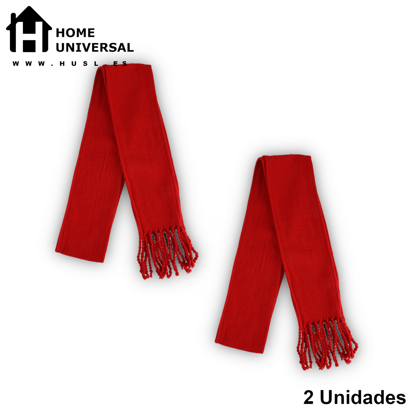 Home Universal® Fiestas Pamplona-Iruña (San Fermín) – Pack Set Accesorios con Pañuelos Rojos y Fajín Rojo Tradicional para Fiestas y Eventos, Estilo Oficial San Fermín (Fajín Rojo - Liso)