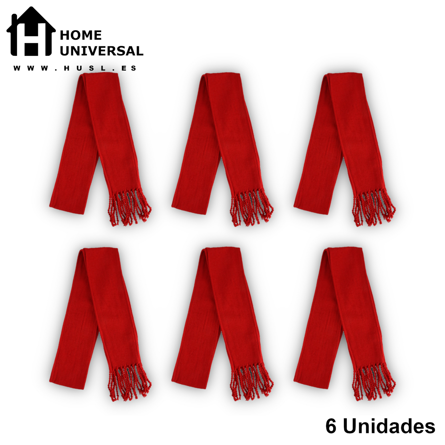 Home Universal® Fiestas Pamplona-Iruña (San Fermín) – Pack Set Accesorios con Pañuelos Rojos y Fajín Rojo Tradicional para Fiestas y Eventos, Estilo Oficial San Fermín (Fajín Rojo - Liso)