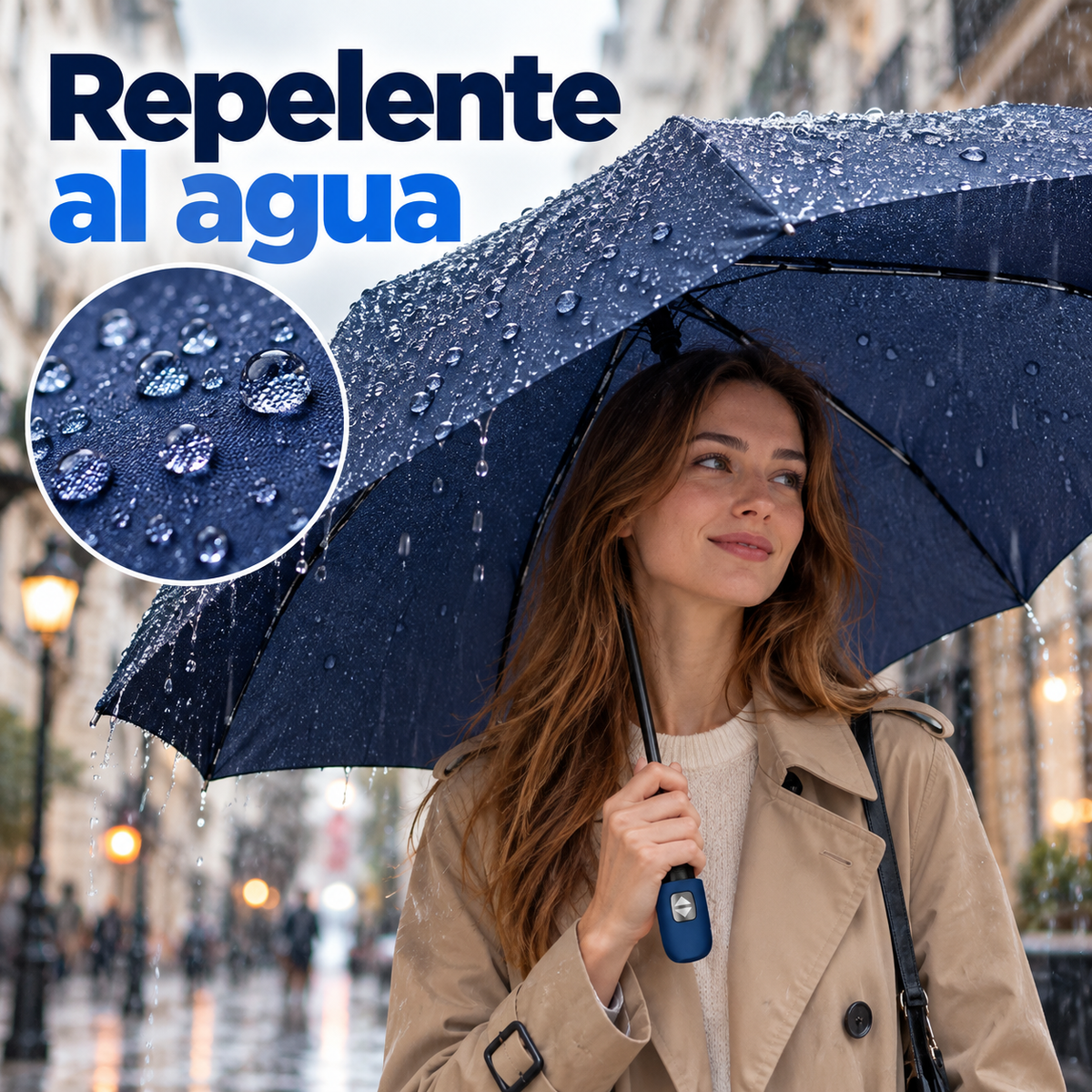 Home Universal® Paraguas Automático Plegable Grande, Compacto y Resistente, para Lluvia y Sol (Automático Apertura y Cierre (Azul))