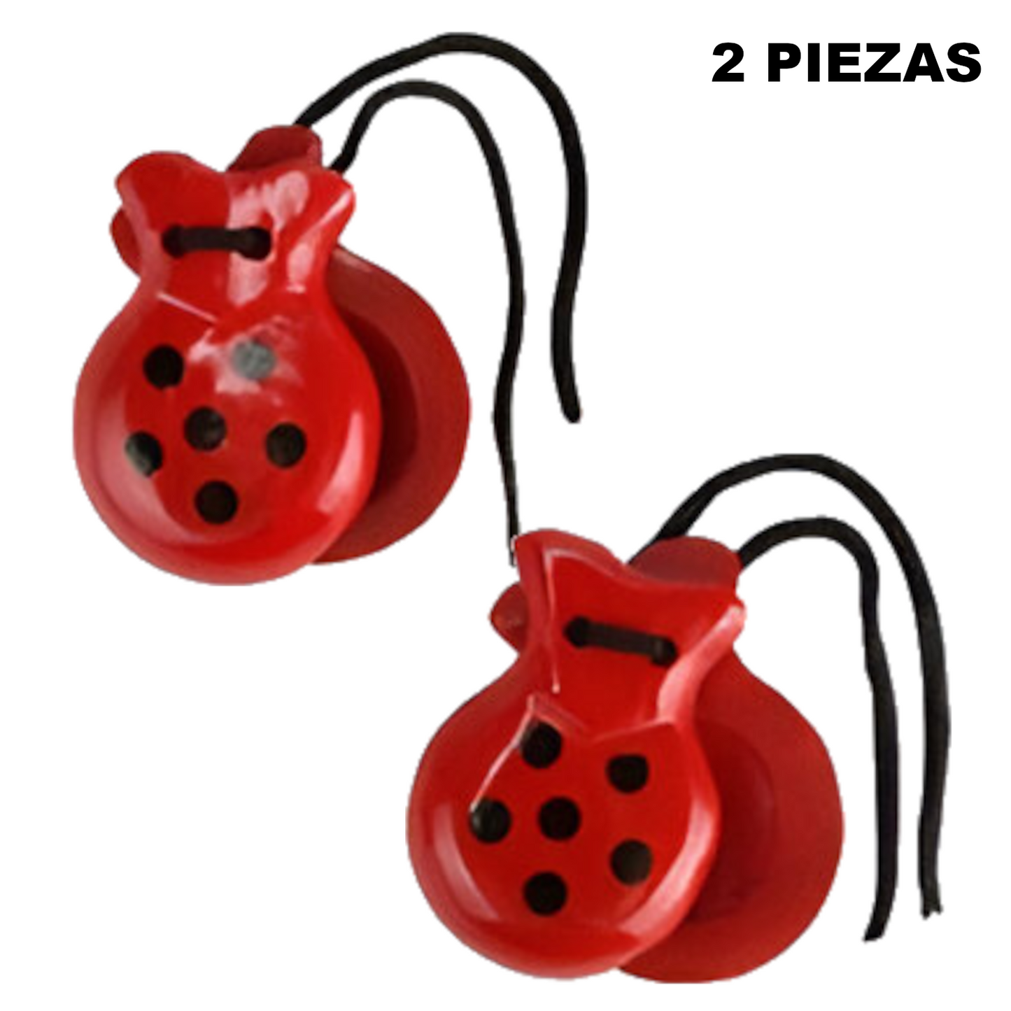 Home Universal® Castañuelas Flamencas Rojas con Lunares, Castañuelas Españolas para Baile de Flamenco,Sonido Tradicional,Ideales para Fiestas de Sevilla, Ferias, Disfraces y Eventos Españoles,2 Piezas (Lunar · Rojo con Punto Negro)