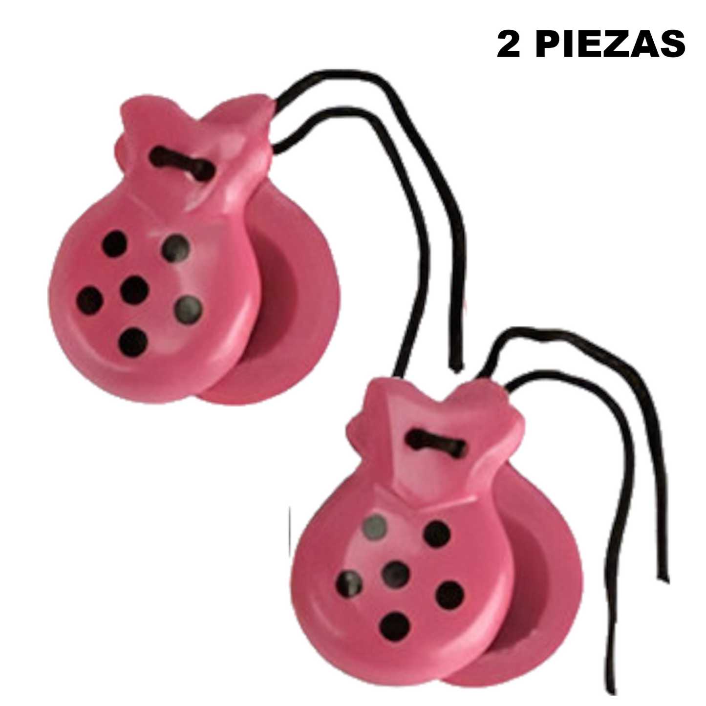 Home Universal® Castañuelas Flamencas Rojas con Lunares, Castañuelas Españolas para Baile de Flamenco,Sonido Tradicional,Ideales para Fiestas de Sevilla, Ferias, Disfraces y Eventos Españoles,2 Piezas (Lunar · Rosa con Punto Negro)