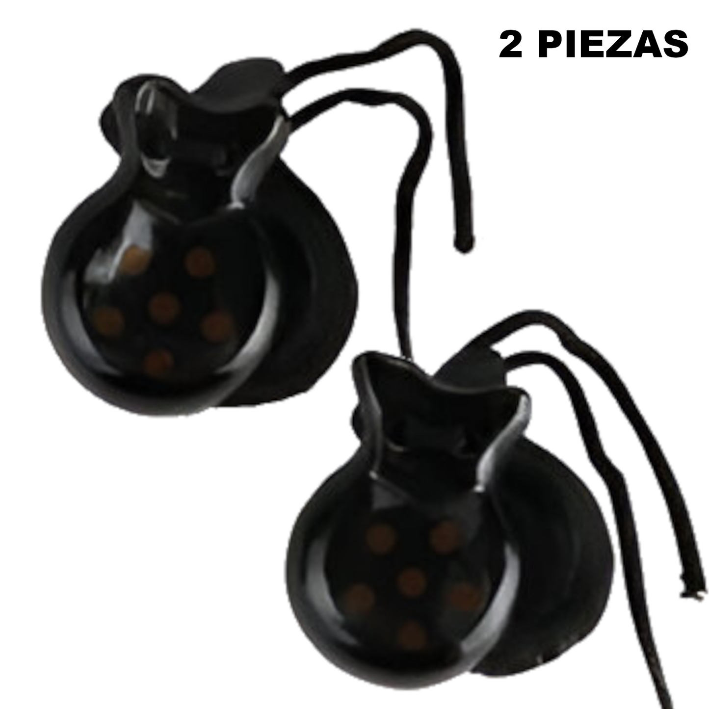 Home Universal® Castañuelas Flamencas Rojas con Lunares, Castañuelas Españolas para Baile de Flamenco,Sonido Tradicional,Ideales para Fiestas de Sevilla, Ferias, Disfraces y Eventos Españoles,2 Piezas (Lunar · Negro con Punto Marrón)