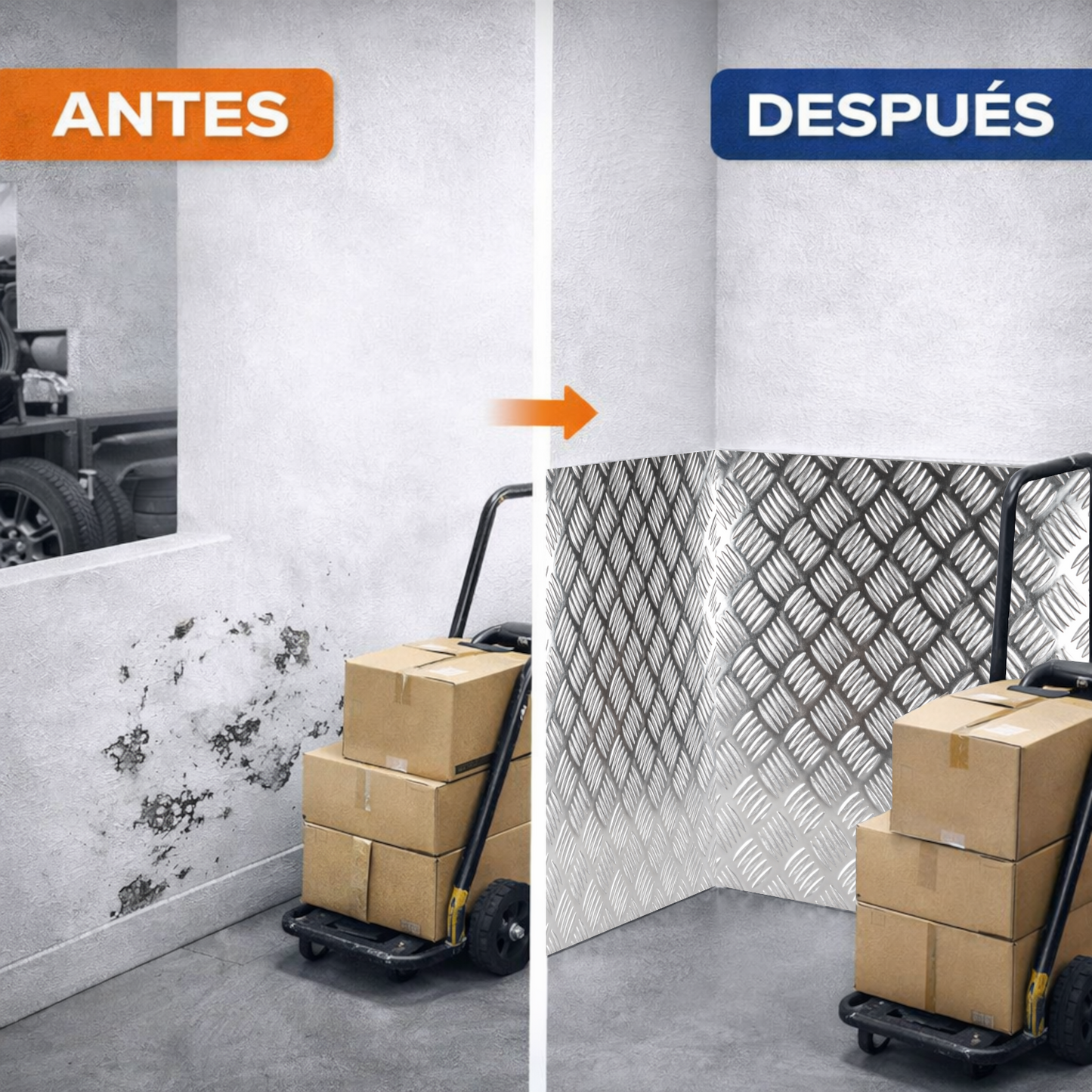 ome Universal® Chapa de Aluminio Estriada, Lisa, Malla y Perforada (Cuadrada, Ovalada, Redonda), Rugosa – Lámina Metálica Resistente Anticorrosión para Bricolaje e Industria Superficie (Estriada) - Estriada (50X50CM - 1.5MM)