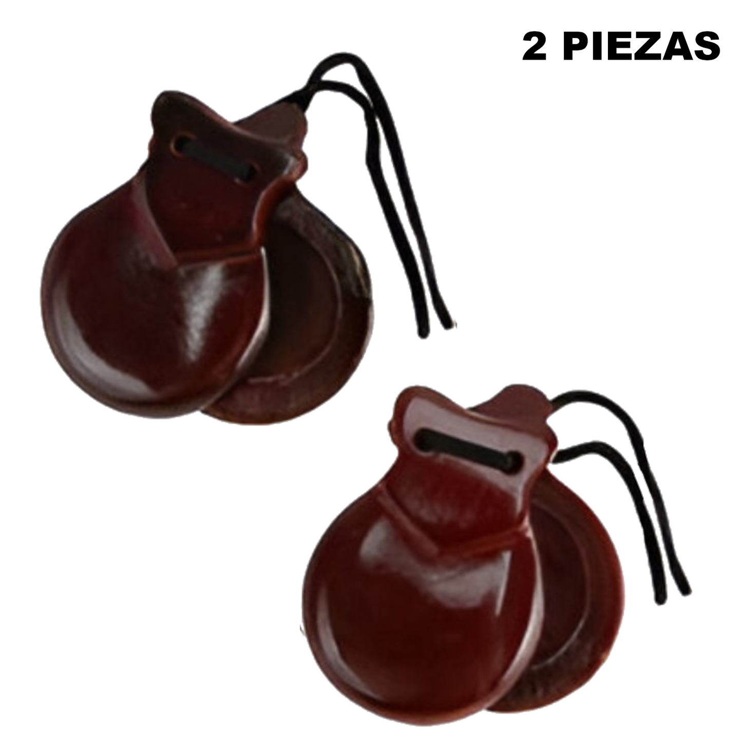 Home Universal® Castañuelas Flamencas Rojas con Lunares, Castañuelas Españolas para Baile de Flamenco,Sonido Tradicional,Ideales para Fiestas de Sevilla, Ferias, Disfraces y Eventos Españoles,2 Piezas (Color Liso · Marrón)