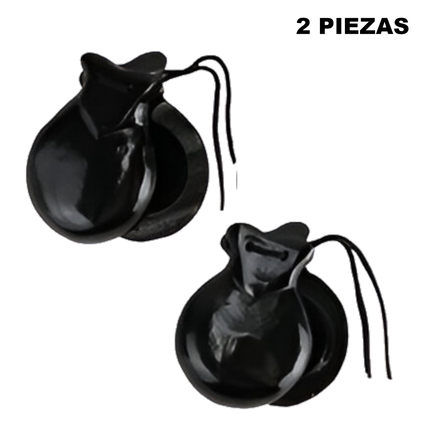 Home Universal® Castañuelas Flamencas Rojas con Lunares, Castañuelas Españolas para Baile de Flamenco,Sonido Tradicional,Ideales para Fiestas de Sevilla, Ferias, Disfraces y Eventos Españoles,2 Piezas (Color Liso · Negro)