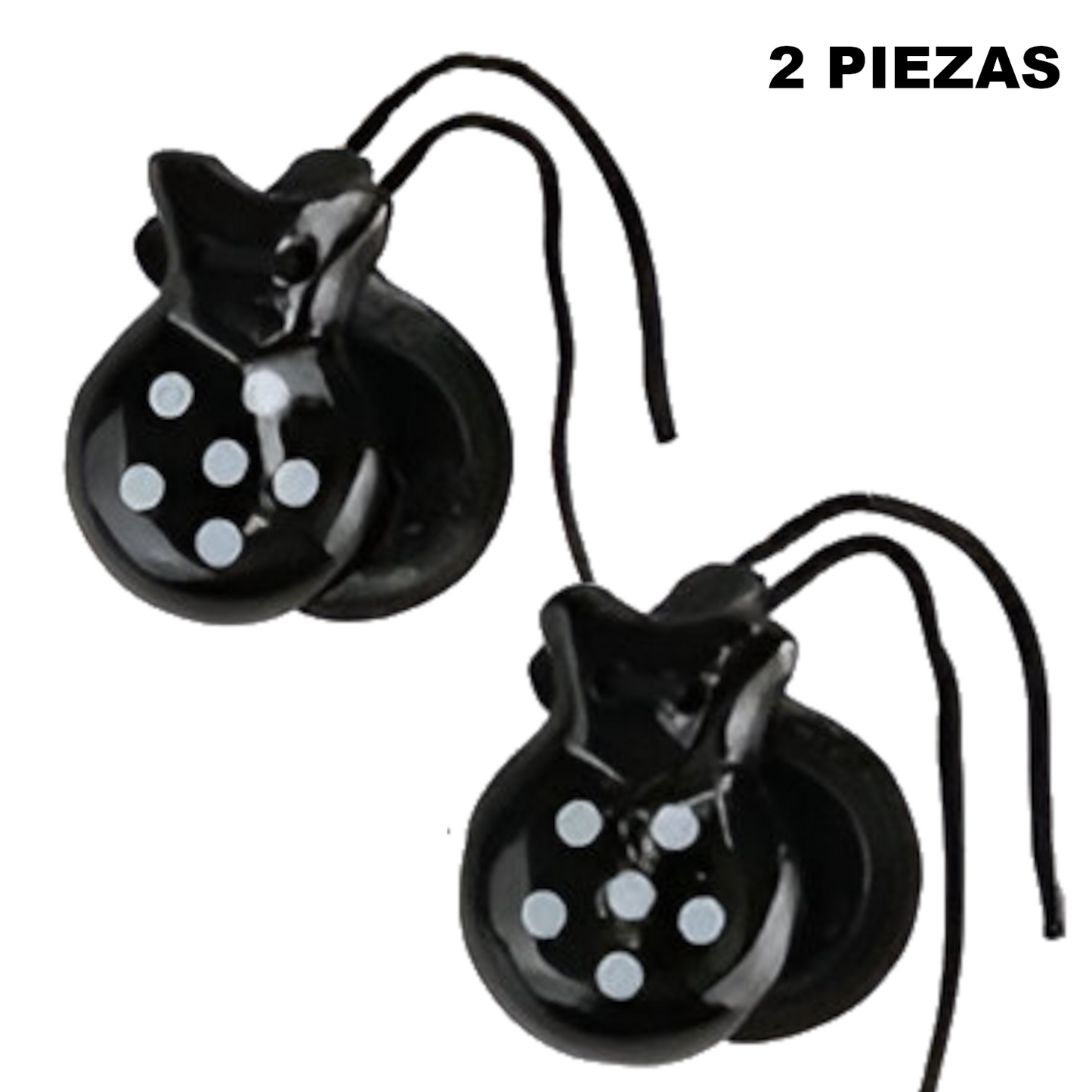 Home Universal® Castañuelas Flamencas Rojas con Lunares, Castañuelas Españolas para Baile de Flamenco,Sonido Tradicional,Ideales para Fiestas de Sevilla, Ferias, Disfraces y Eventos Españoles,2 Piezas (Lunar · Negro con Punto Blanco)