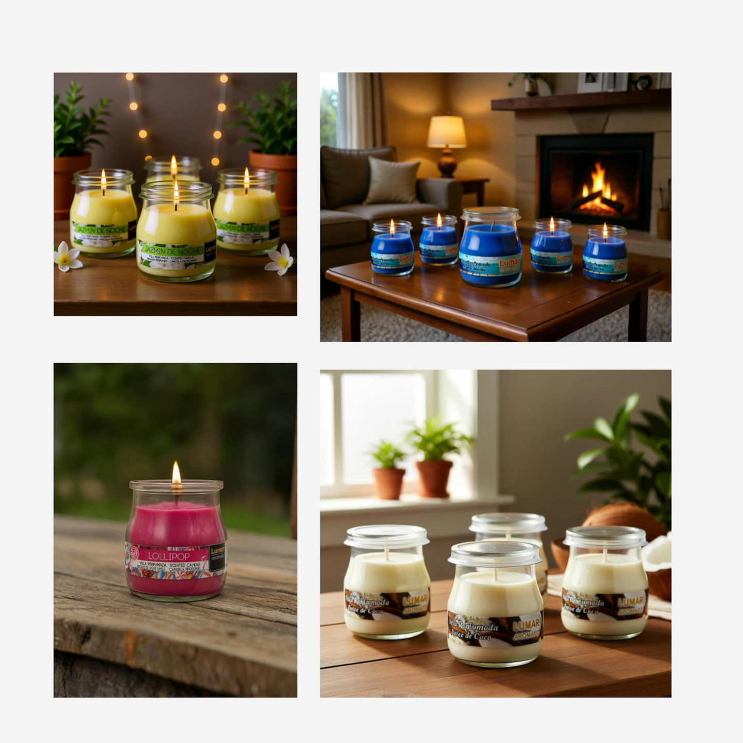 Home Universal® Pack de 3/6/12 Velas Aromáticas en Vaso de Cristal Reciclable LUMAR AROMATIC – 24h de Duración por Vela – Cera Vegetal Perfumada – 16 Fragancias Disponibles – Fabricadas en España – 7x6cm (Canela en Rama)