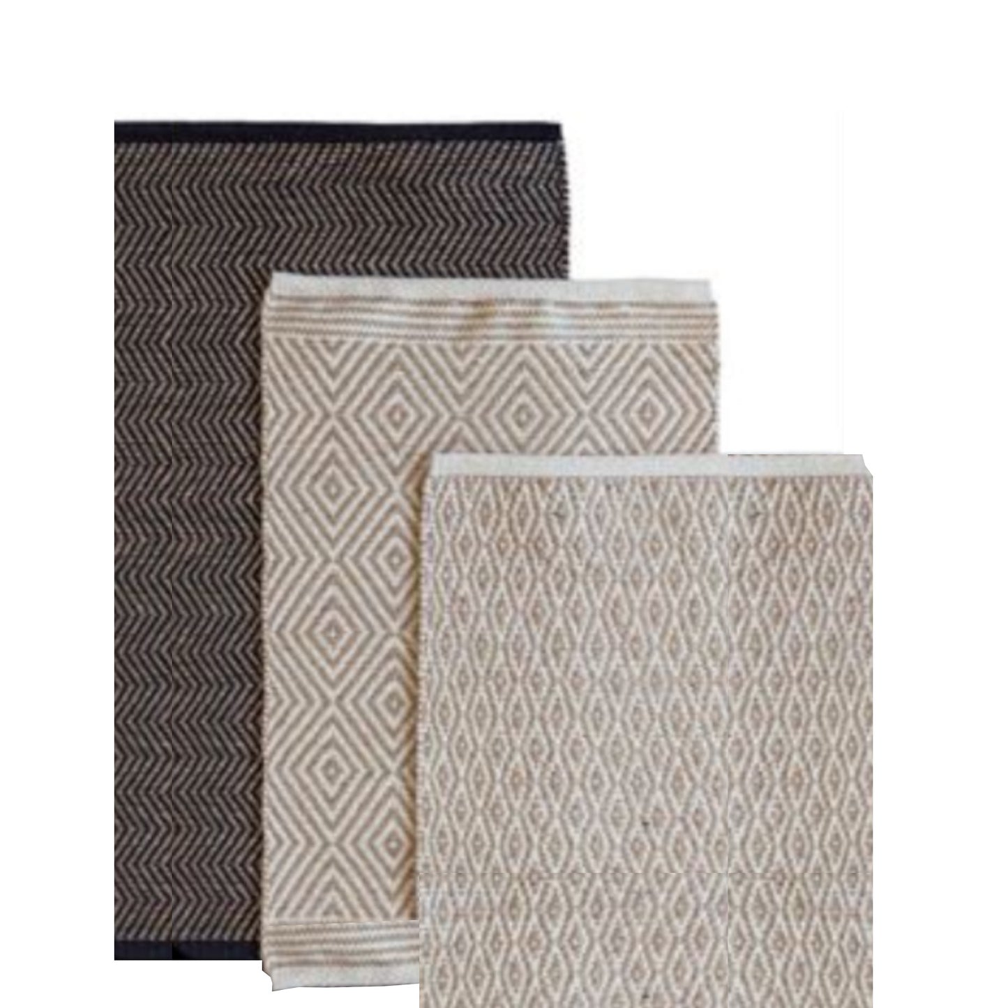 Home Universal® Alfombra Jarapa de Algodón Lavable | Diseño Geométrico Artesanal | Decoración Boho Mediterránea para Salón, Dormitorio, Pasillo y Cocina | Suave, Ligera y Resistente | Rombos Clásica