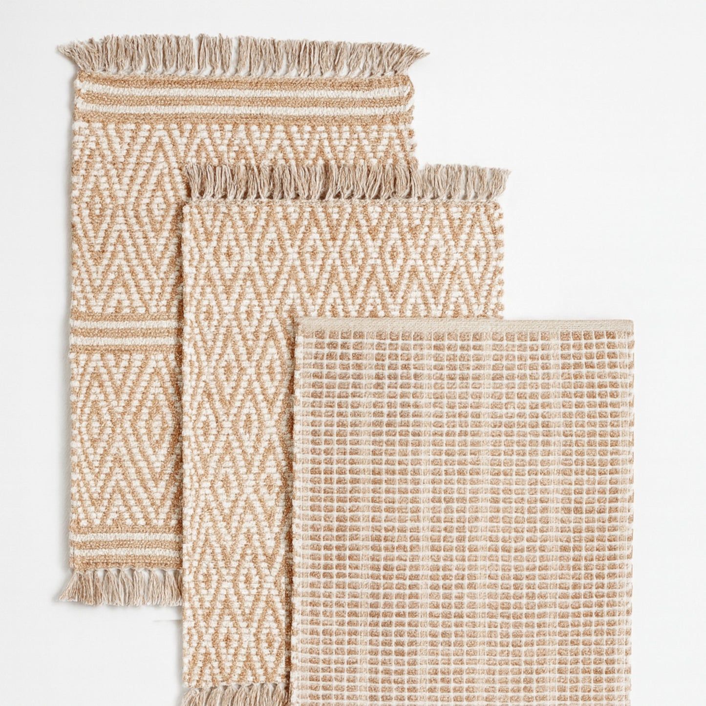 Home Universal® Alfombra Jarapa de Algodón Lavable | Diseño Geométrico Artesanal | Decoración Boho Mediterránea para Salón, Dormitorio, Pasillo y Cocina | Suave, Ligera y Resistente | Rombos con líneas