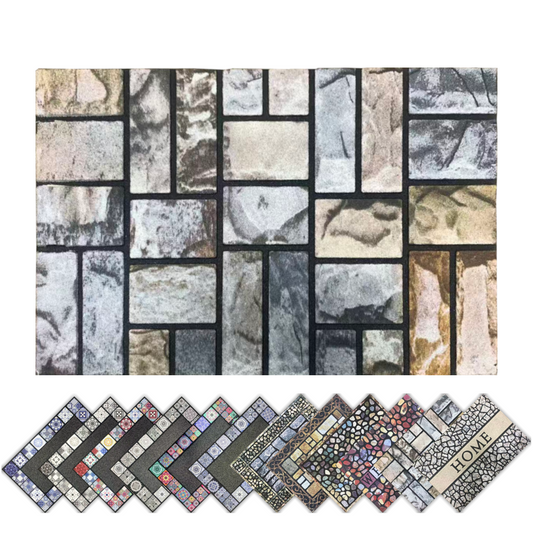 Home Universal® Felpudo de Goma Antideslizante para Exterior y interior – Resistente a Lluvia y Barro, Limpia Zapatos, Alta Durabilidad – Varias Medidas, 40X60CM, Piedra Irregular Rústica