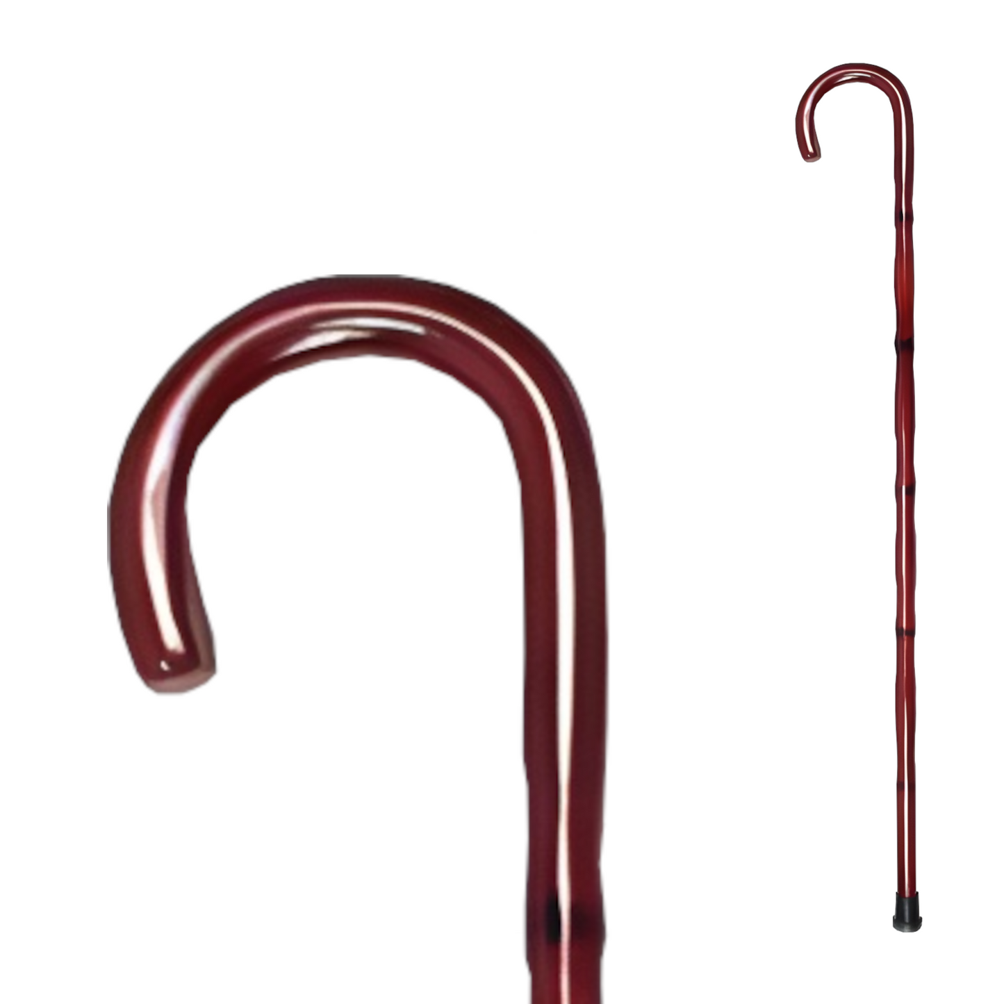 Home Universal® Bastón Ergonómico Antideslizante – Madera Clásica – Ligero, Resistente y Extensible – Ideal para Adultos Mayores, Rehabilitación y Seguridad al Caminar (Bastón Curvo Oscuro)