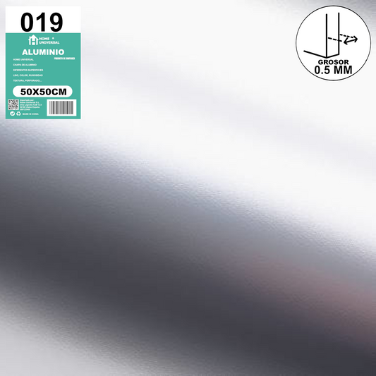 ome Universal® Chapa de Aluminio Estriada, Lisa, Malla y Perforada (Cuadrada, Ovalada, Redonda), Rugosa – Lámina Metálica Resistente Anticorrosión para Bricolaje e Industria (Superficie (Liso)) - Brillante (50X50CM - 0.5MM)