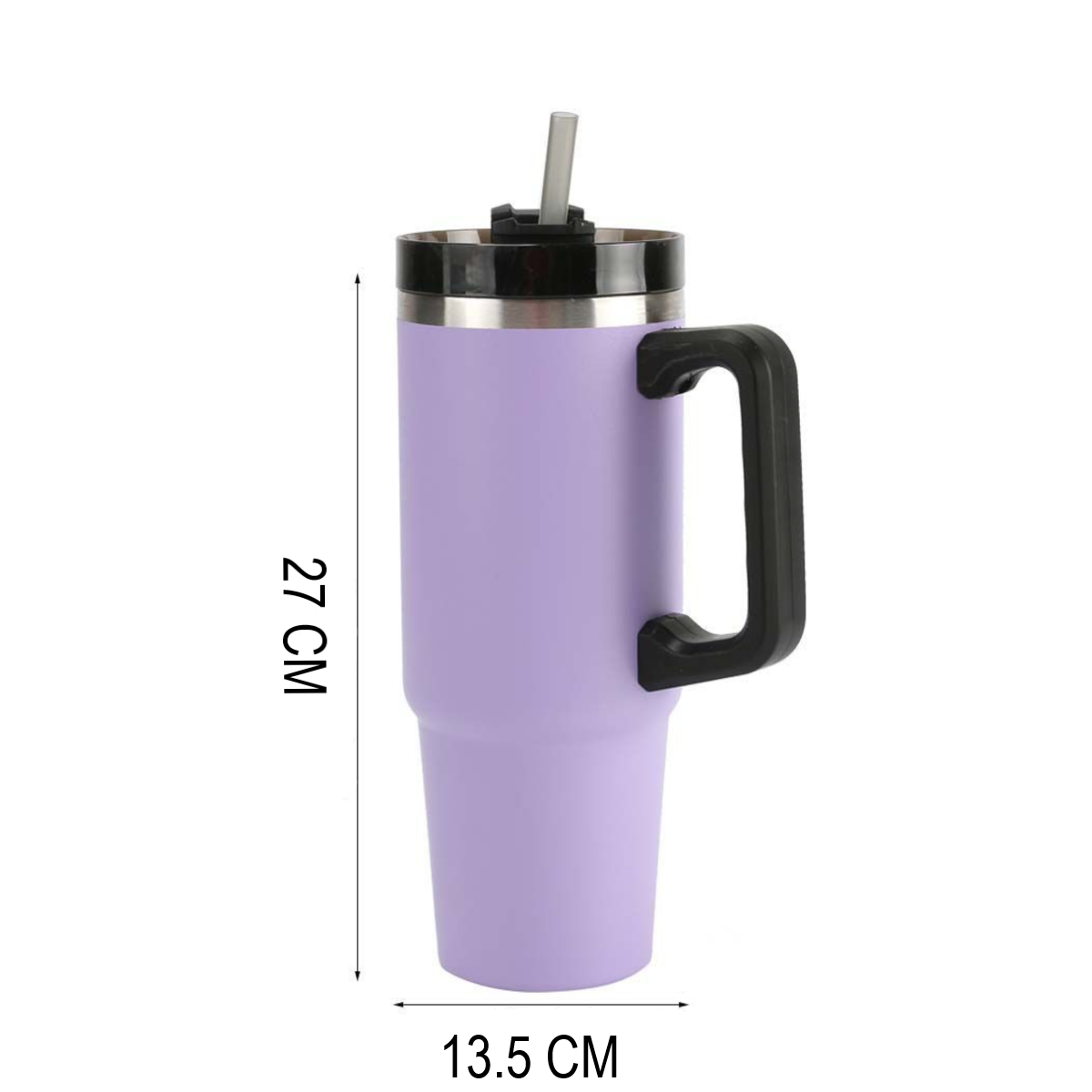 Home Universal® 890ML - Taza de Viaje con Tapa y Pajita para Coche | Taza Térmica de Café con Aislamiento de Doble Pared | Acero Inoxidable (Morado)