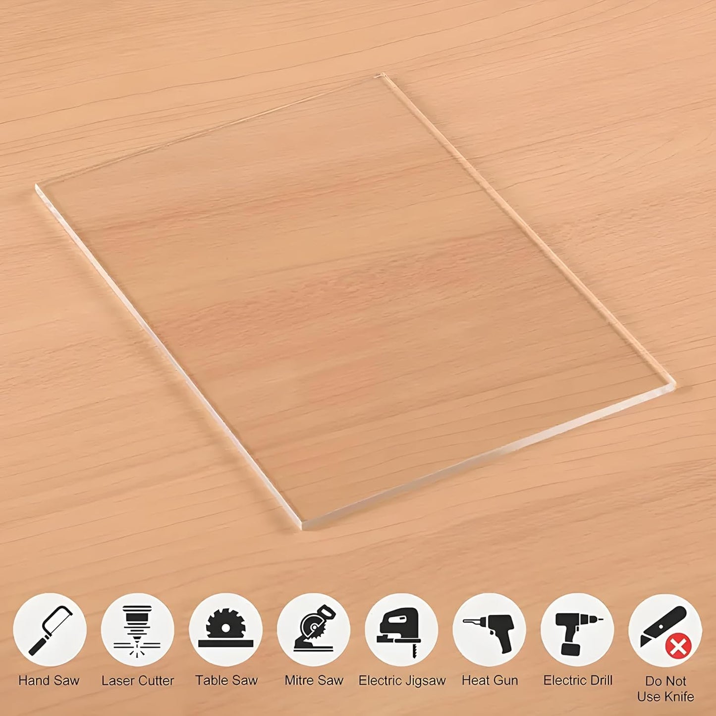 Home Universal 5 hojas de poliestireno transparente, hojas de plástico, paneles de plexiglás, hojas para reemplazo de marco de fotos, pintura, manualidades, panchas para grabado (1.2MM, 200 * 250MM)