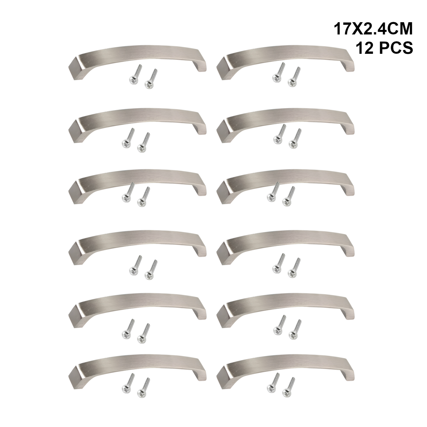 Pomos para Armario Tirador de Aleación de Aluminio Perillas de Cajón Tiradores con Tornillos para muebles de cocina y dormitorio- plata mate