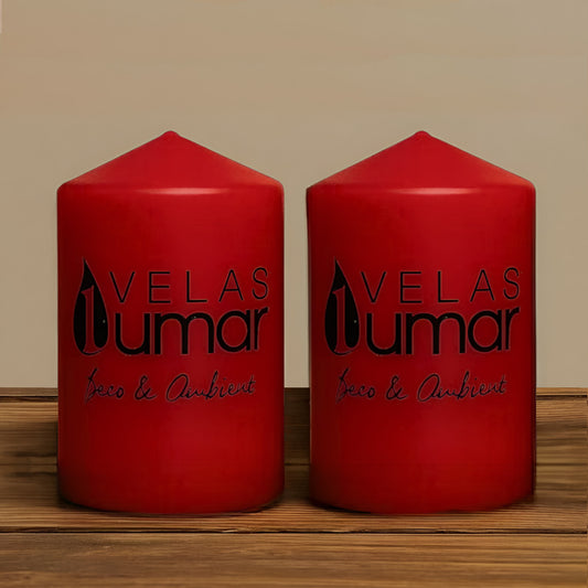 Home Universal® Pack de 2 Velas Lumar Decorativas sin Aroma – Velas Blancas o Rojas de Distintos Tamaños, Ideales para Decoración del Hogar, Bodas, Centros de Mesa y Eventos Elegantes (15X9CM - 710g (2 Unidades · Rojo))
