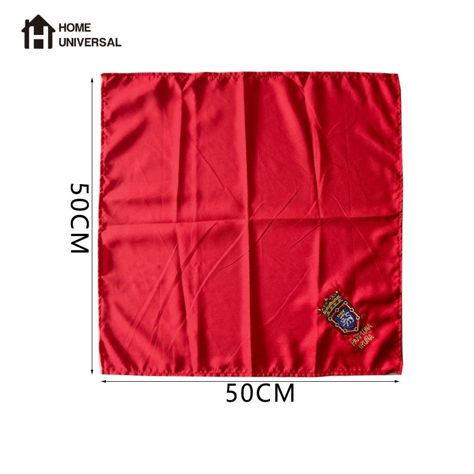 Home Universal ® - Pack de 12 Pañuelos Rojos San Fermín (50 cm) | Símbolo de la Fiesta de Pamplona, Accesorio Tradicional para Celebraciones ( Escudo de Pamplona)