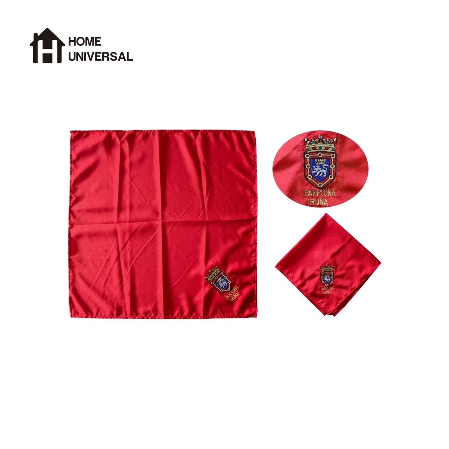 Home Universal ® - Pack de 12 Pañuelos Rojos San Fermín (50 cm) | Símbolo de la Fiesta de Pamplona, Accesorio Tradicional para Celebraciones ( Escudo de Pamplona)