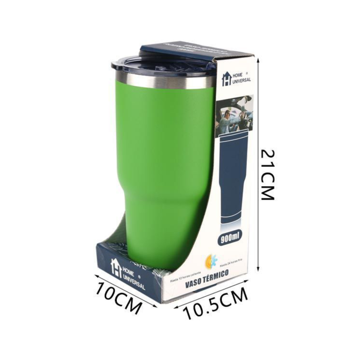 Home Universal ® Termo de Café Acero Inoxidable, Vaso Térmico con Aislamiento, 12h Caliente / 24h Frío, para agua, té caliente y frio (Verde)