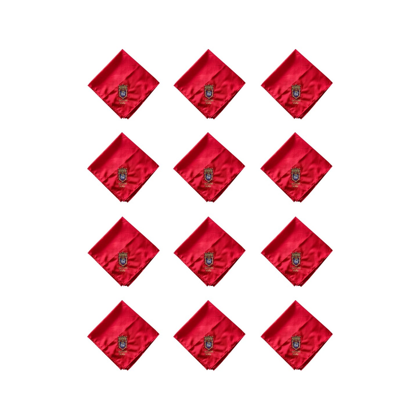 Home Universal ® - Pack de 12 Pañuelos Rojos San Fermín (50 cm) | Símbolo de la Fiesta de Pamplona, Accesorio Tradicional para Celebraciones ( Escudo de Pamplona)