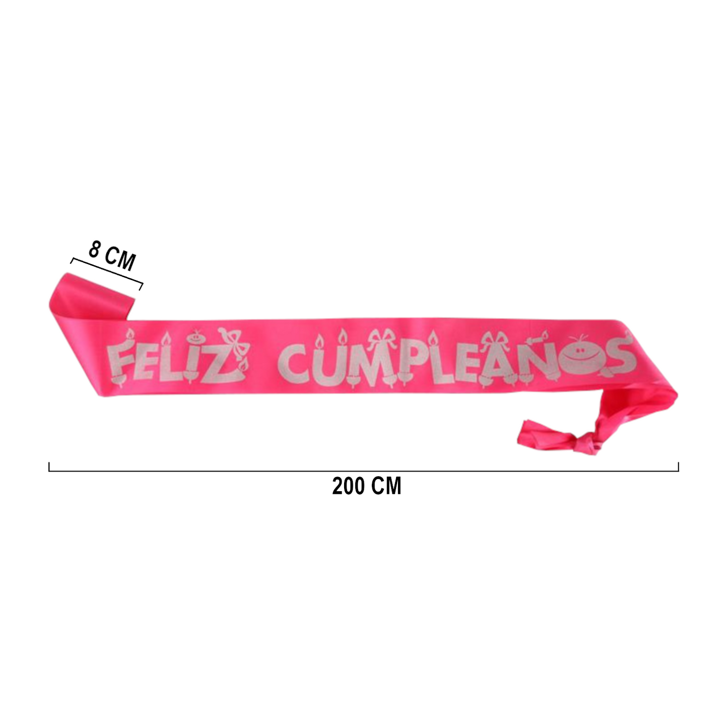 Home Universal® Banda Feliz Cumpleaños – Cinta Decorativa para Fiesta y Photocall, Accesorio para Mujer, Hombre y Niños, Diseño Elegante con Letras Doradas, Ideal para Celebraciones y Sesiones de Fotos (Con letra "Feliz cumpleaños" - 1 unidad)