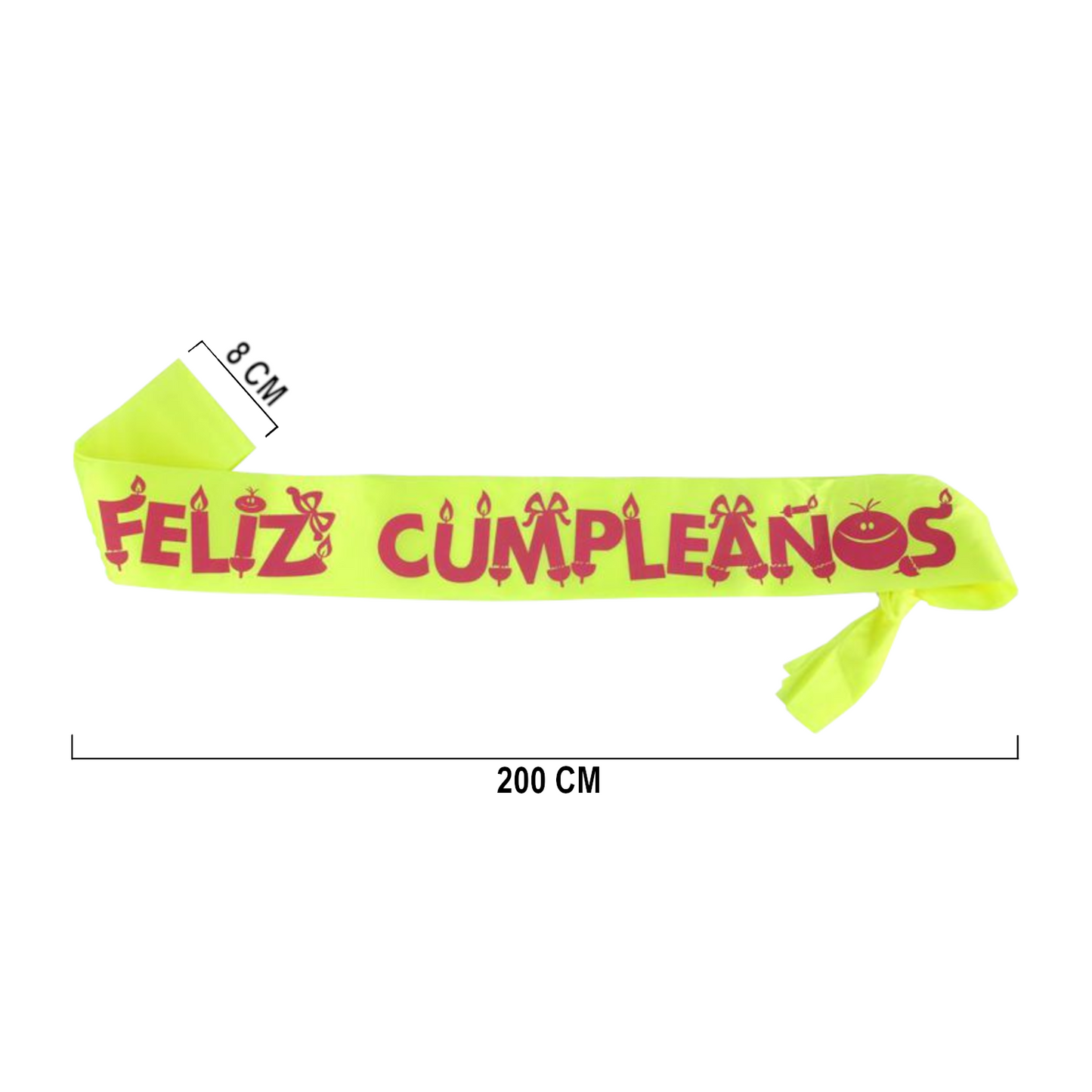 Home Universal® Banda Feliz Cumpleaños – Cinta Decorativa para Fiesta y Photocall, Accesorio para Mujer, Hombre y Niños, Diseño Elegante con Letras Doradas, Ideal para Celebraciones y Sesiones de Fotos (Con letra "Feliz cumpleaños" - 1 unidad)